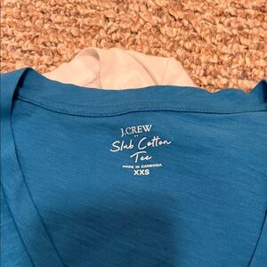 J. Crew Teal Slub Cotton Tee